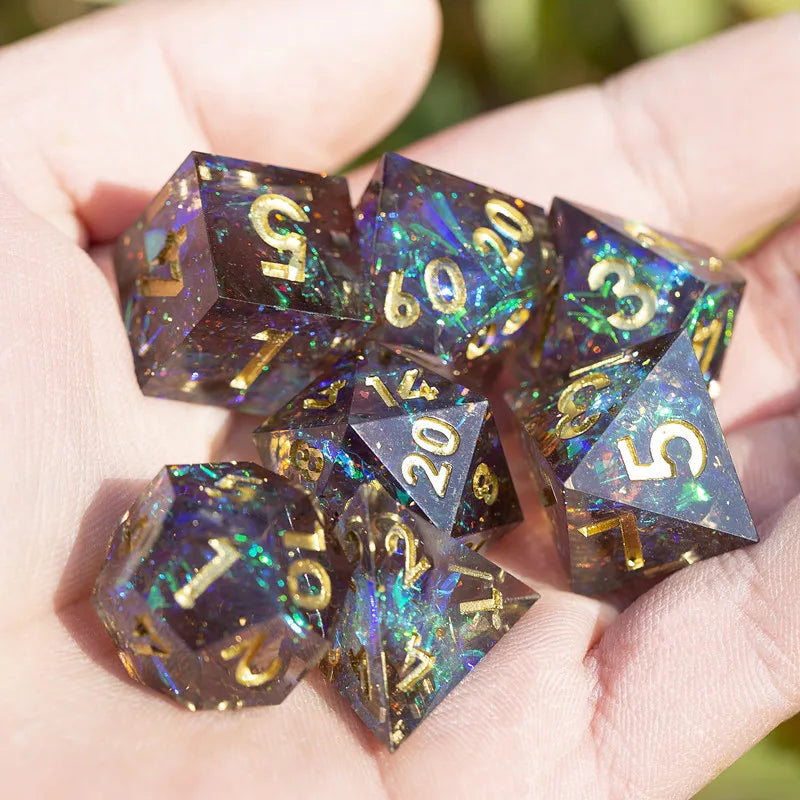 Galaxy Series Handmade Polyhedral Dice Set – Explore the Cosmos at Your Table