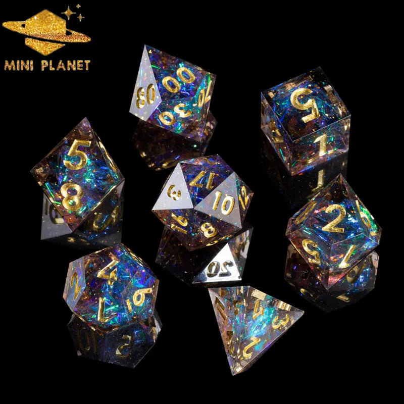 Galaxy Series Handmade Polyhedral Dice Set – Explore the Cosmos at Your Table