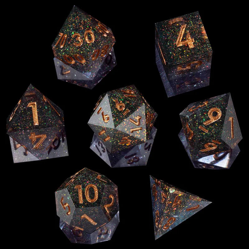 Galaxy Series Handmade Polyhedral Dice Set – Explore the Cosmos at Your Table