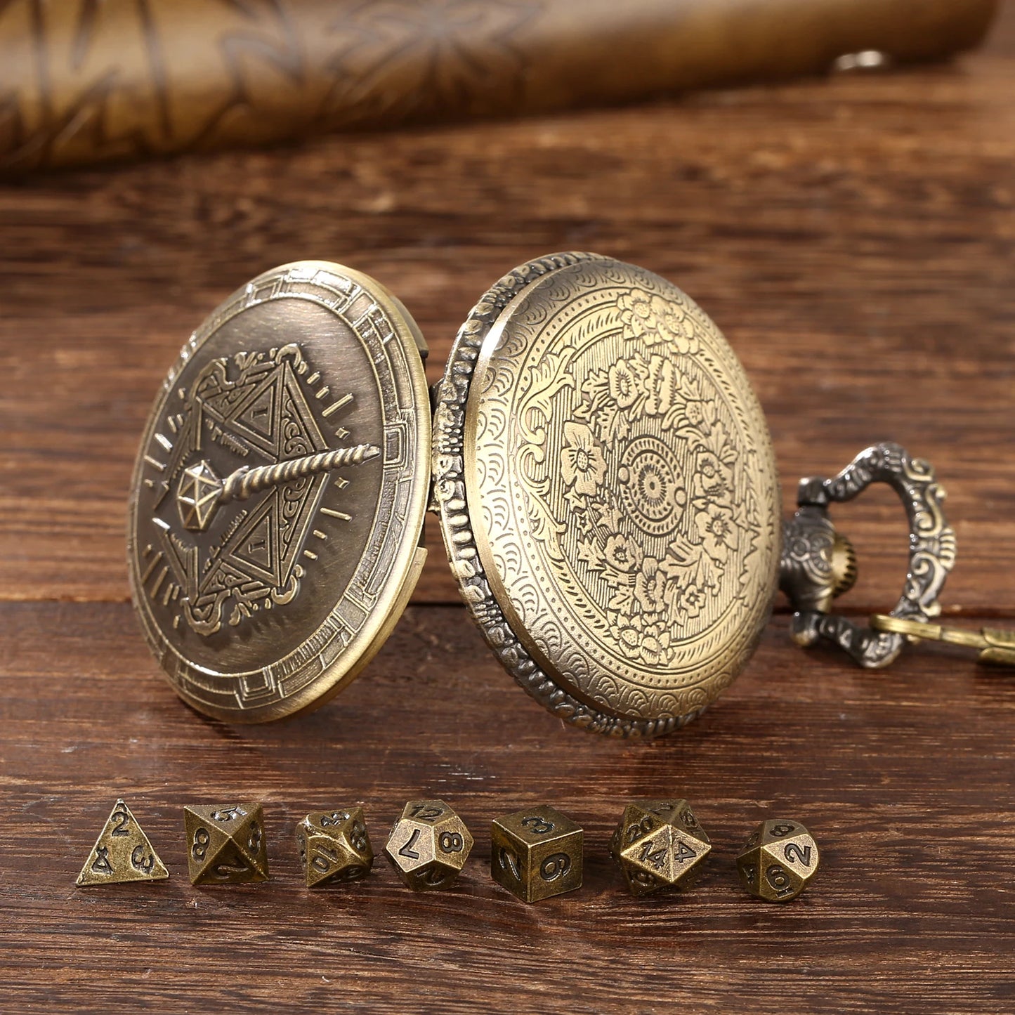 Wizard's Pocket Watch Dice Set – Time to Roll for Adventure