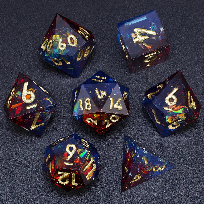 Galaxy Series Handmade Polyhedral Dice Set – Explore the Cosmos at Your Table