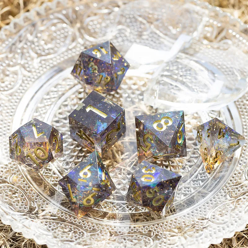 Galaxy Series Handmade Polyhedral Dice Set – Explore the Cosmos at Your Table