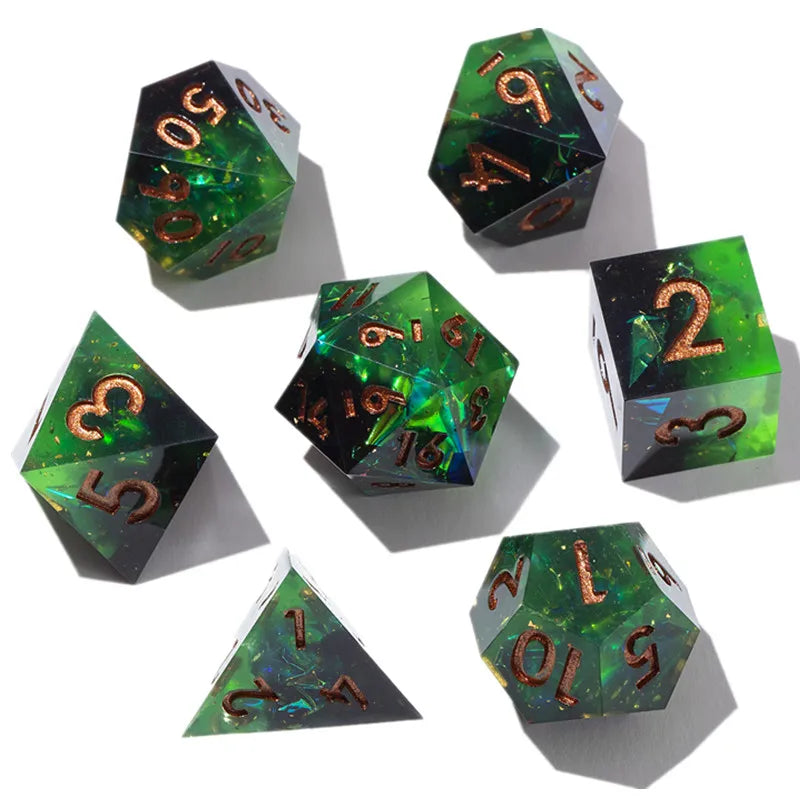 Galaxy Series Handmade Polyhedral Dice Set – Explore the Cosmos at Your Table