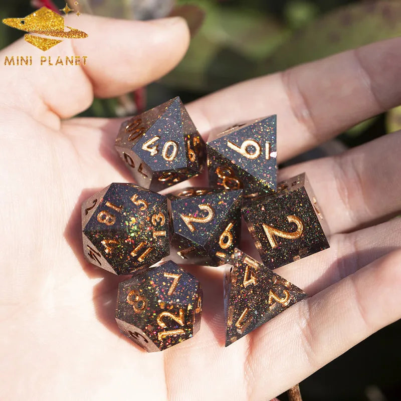 Galaxy Series Handmade Polyhedral Dice Set – Explore the Cosmos at Your Table