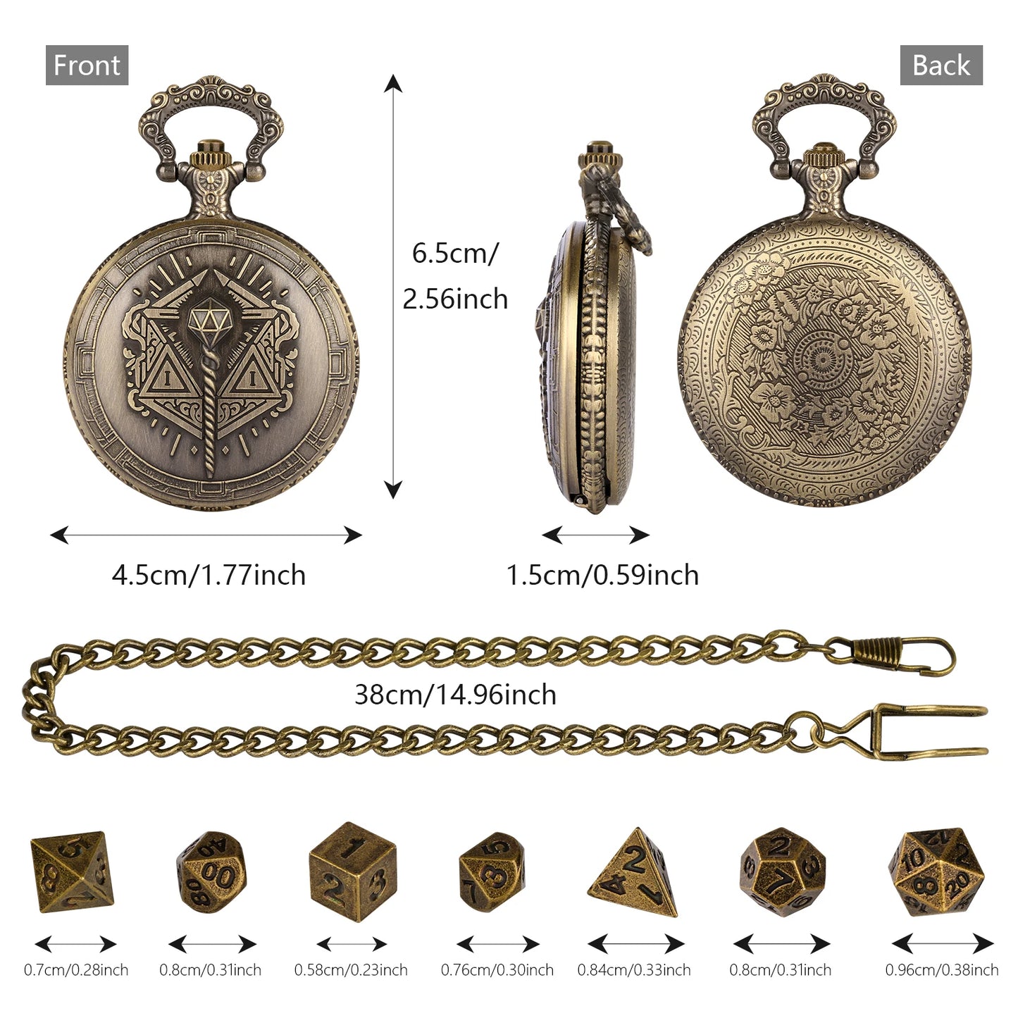 Wizard's Pocket Watch Dice Set – Time to Roll for Adventure