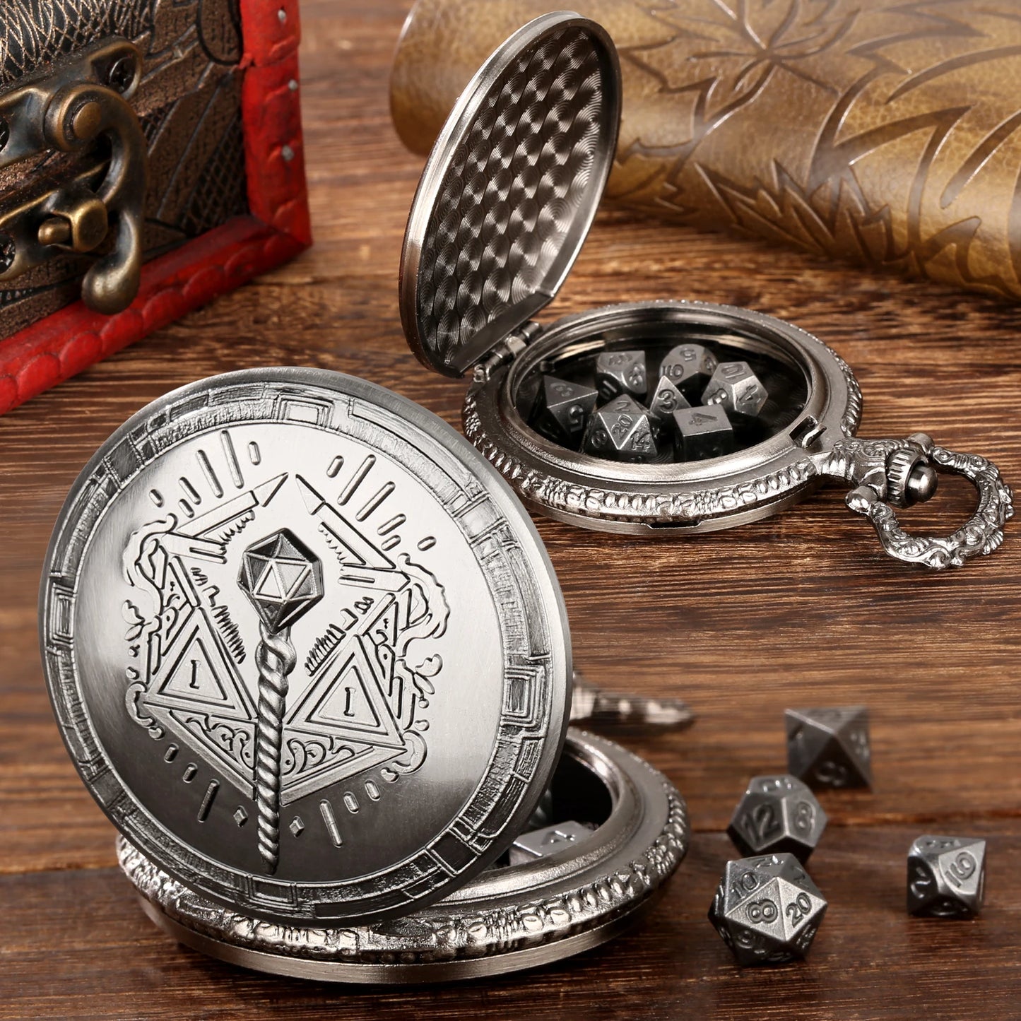 Wizard's Pocket Watch Dice Set – Time to Roll for Adventure